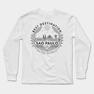 Sao Paulo Minimal Badge Design Long Sleeve T-Shirt